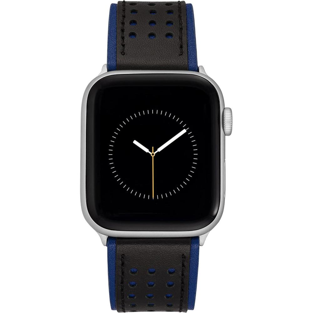 imageVince Camuto Fashion Bands for Apple Watch Secure Adjustable Apple Watch Replacement Band Fits Most WristsBlackDark Blue