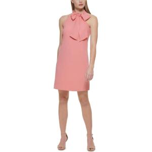Vince Camuto Womens Sleeveless Halter Tie Neck Shift Mini Dress(Papaya)
