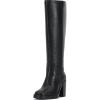 Black Nappa Leather Extra Wide Calf