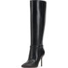 Black Leather Wide Calf