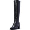Black Pebbled Leather Extra Wide Calf