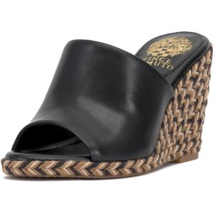 Vince Camuto womens FaylaWedge Sandal(Black Leather)