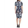 Vince Camuto Womens Printed Sheath Dress(Navy-multi)