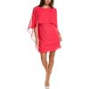 Vince Camuto Womens Cap Overlay Boat Neck Chiffon Mini Dress(Cherry)