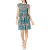 Vince Camuto Womens Casual Float Babydoll Dress(Teal)