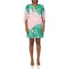 Vince Camuto Womens Chiffon Sleeve Keyhole Shift Mini Dress(Green Multi)