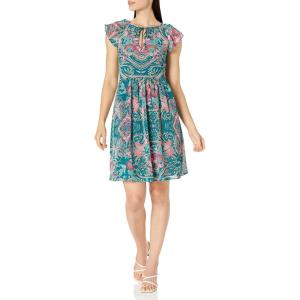 Vince Camuto Womens Casual Float Babydoll Dress(Teal)