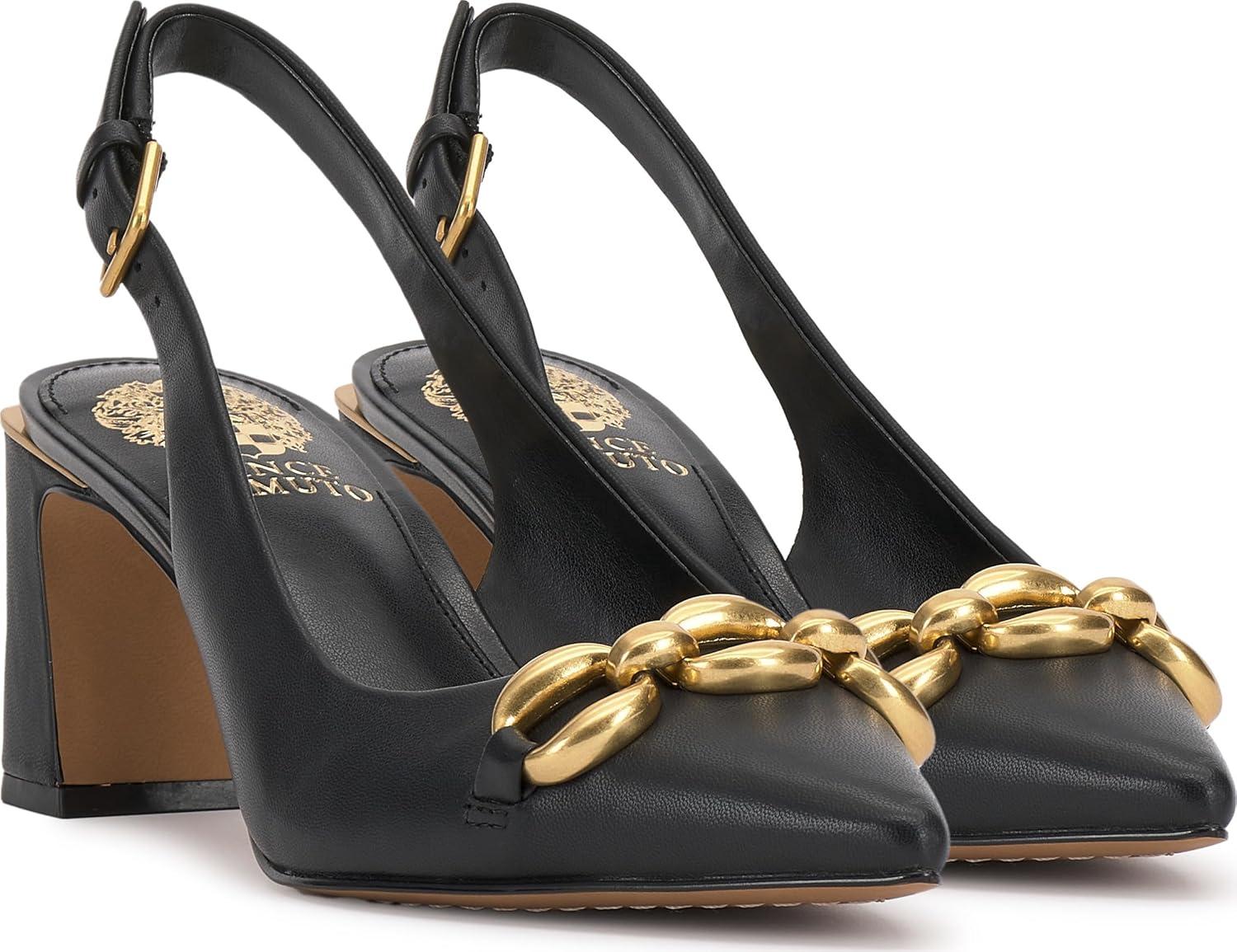 imageVince Camuto Womens Hamden Chain Link Slingback Pump Black 7