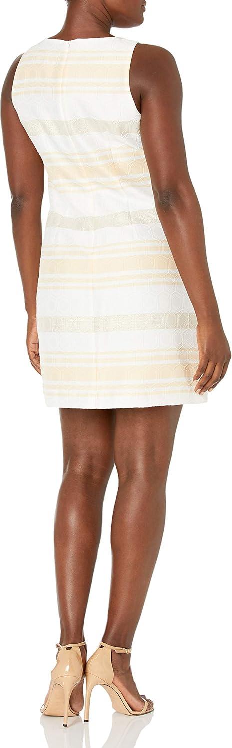 imageVince Camuto Womens Jacquard Sleeveless Shift DressYellow