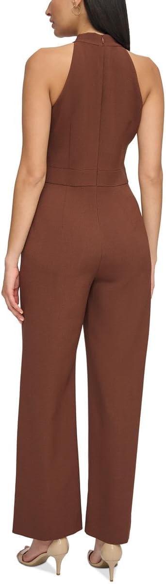 imageVince Camuto womens Sleeveless Tie Neck Stretch JumpsuitBrown