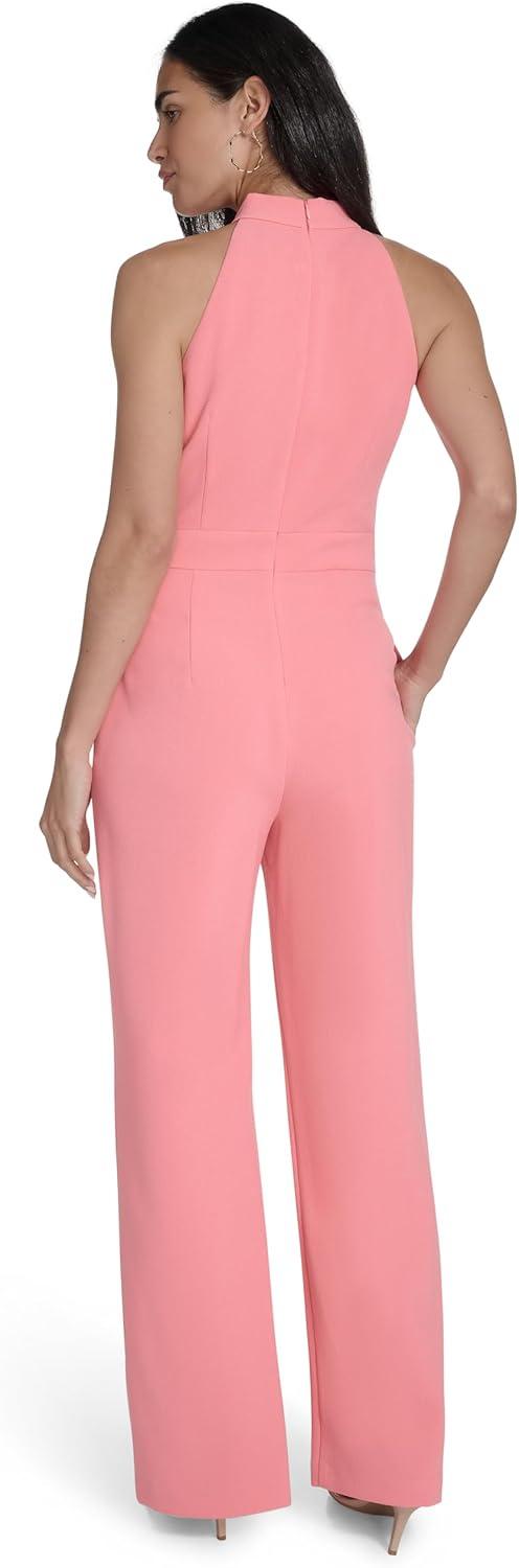 imageVince Camuto womens Sleeveless Tie Neck Stretch JumpsuitPapaya