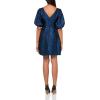 Vince Camuto Womens Jacquard Sleeveless Shift Dress(Navy)
