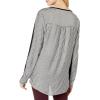 Vince Camuto Women’s Long Sleeve Mix Media Pinstripe Top(Rich Black)