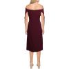 Vince Camuto Womens Off The Shoulder Sheath Dress(Wine)
