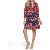 Vince Camuto Womens Casual Printed Trapeze Dress(Persimmon)