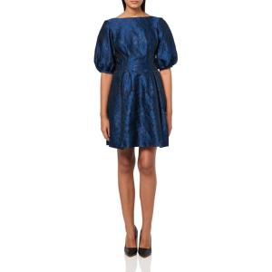 Vince Camuto Womens Jacquard Sleeveless Shift Dress(Navy)