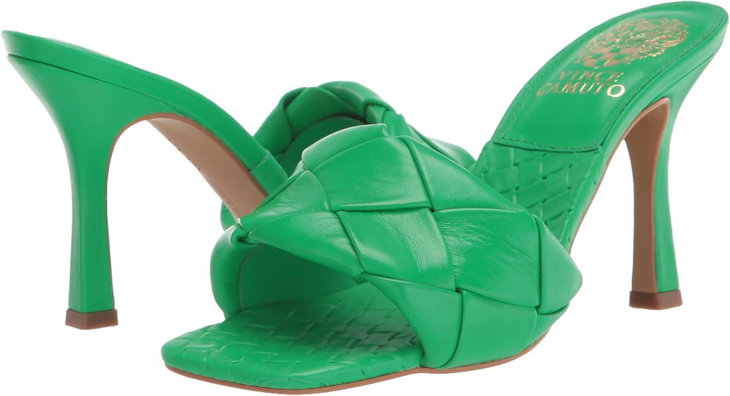 imageVince Camuto Womens Footwear Brelanie Woven Strap Dress Mule Heeled SandalLotus Green