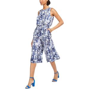 Vince Camuto womens Sleeveless High Neck Twist Front Midi Dress(Ivory Navy)