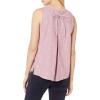 Vince Camuto Women’s Sleeveless Ticking Stripe Split Back Blouse(Dusty Rose)