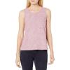 Vince Camuto Women’s Sleeveless Ticking Stripe Split Back Blouse(Dusty Rose)