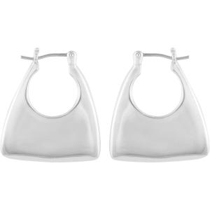 Vince Camuto Silvertone Hallow Hoop Purse Earrings for Women