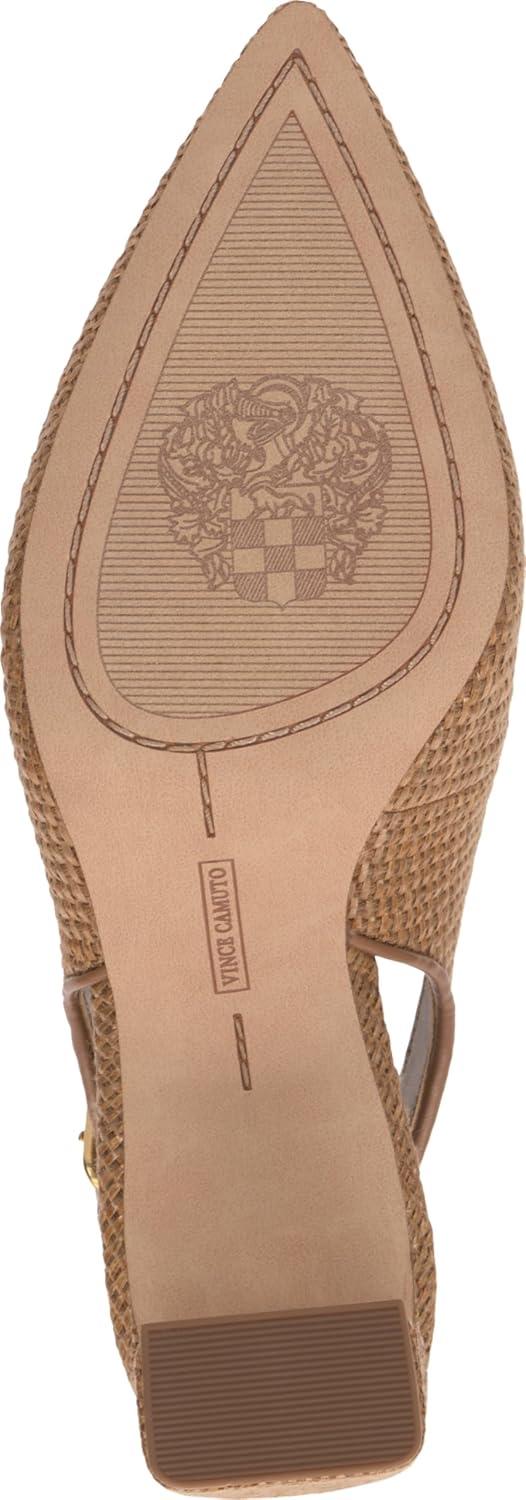 imageVince Camuto Womens Hamden Buckle Slingback PumpGolden Walnut Raffia