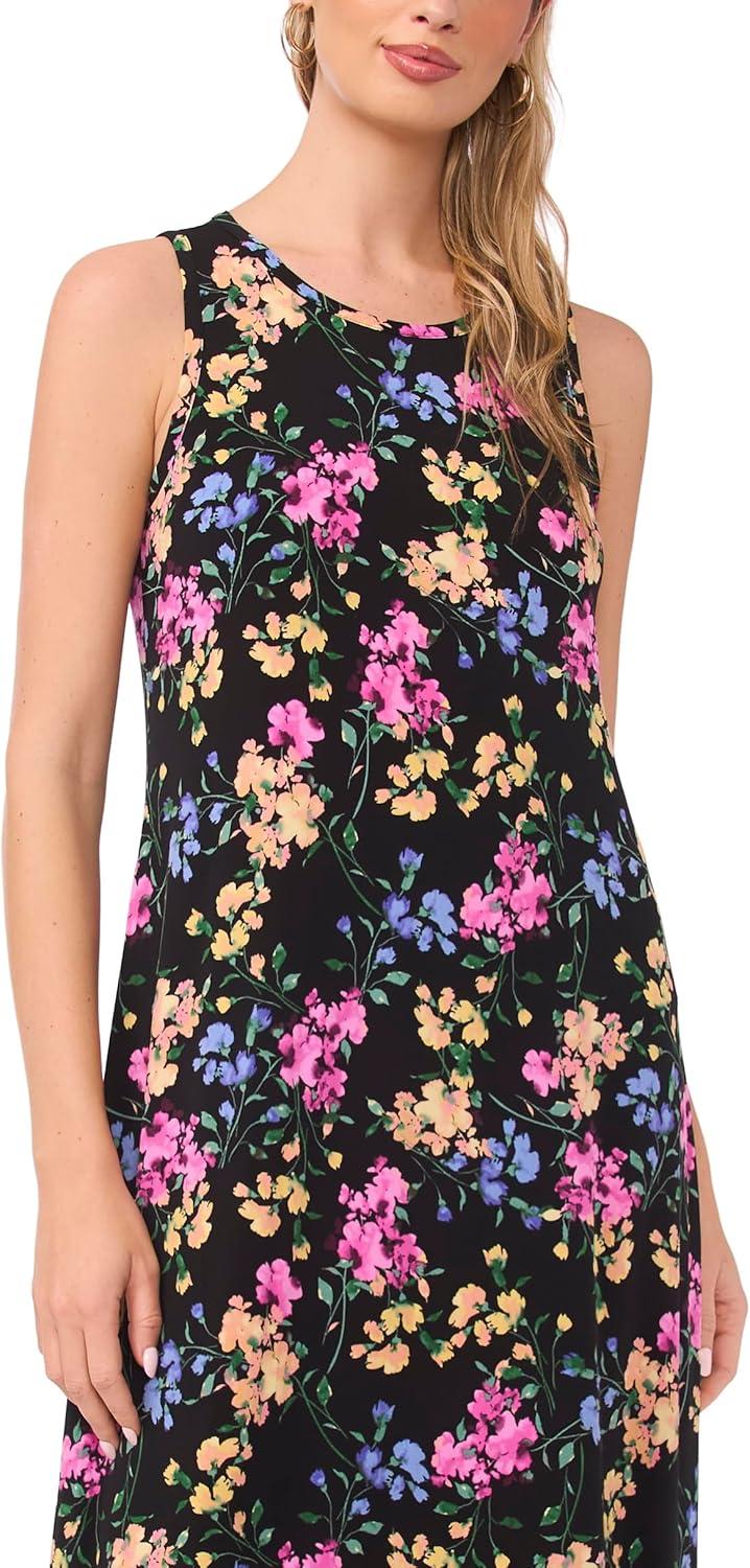 imageVince Camuto Womens Printed Sleeveless Maxi DressRich Black