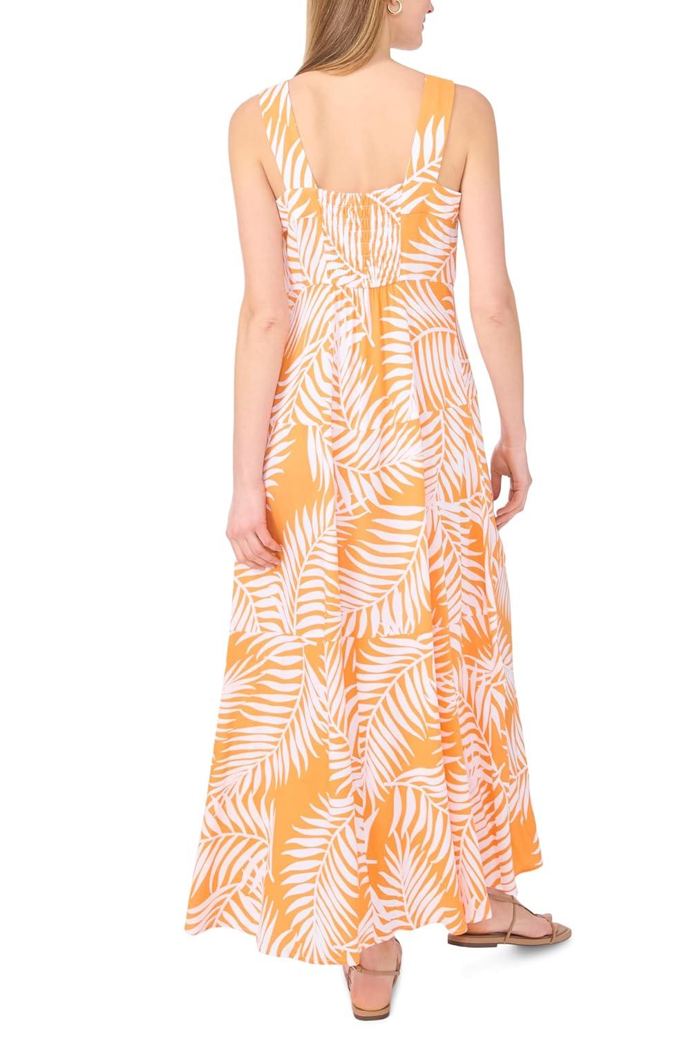 imageVince Camuto Womens Sleeveless Square Neck Tiered Maxi DressTangerine