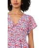 Vince Camuto Women’s Short Sleeve Smocked Waist Maxi Dress(Red Hot)