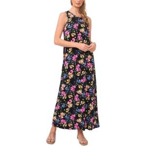 Vince Camuto Women’s Printed Sleeveless Maxi Dress(Rich Black)
