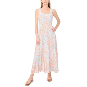 Vince Camuto Women’s Square Neck Floral Maxi Dress(Tangerine)