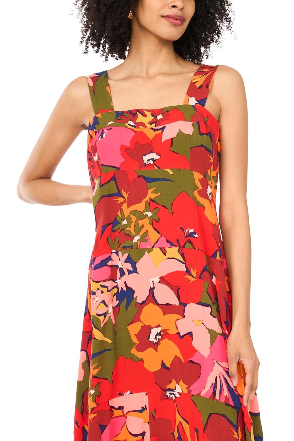 imageVince Camuto Womens Square Neck Maxi DressLobster Red