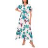Vince Camuto Women’s Split Neck Puff Sleeve Maxi Dress(Jungle)