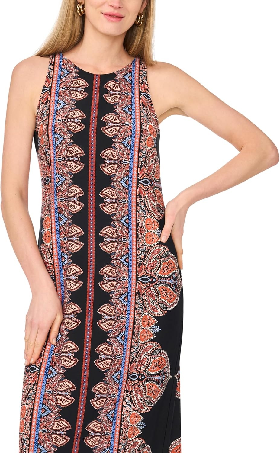 imageVince Camuto Womens Sleeveless Back Keyhole Maxi DressRust