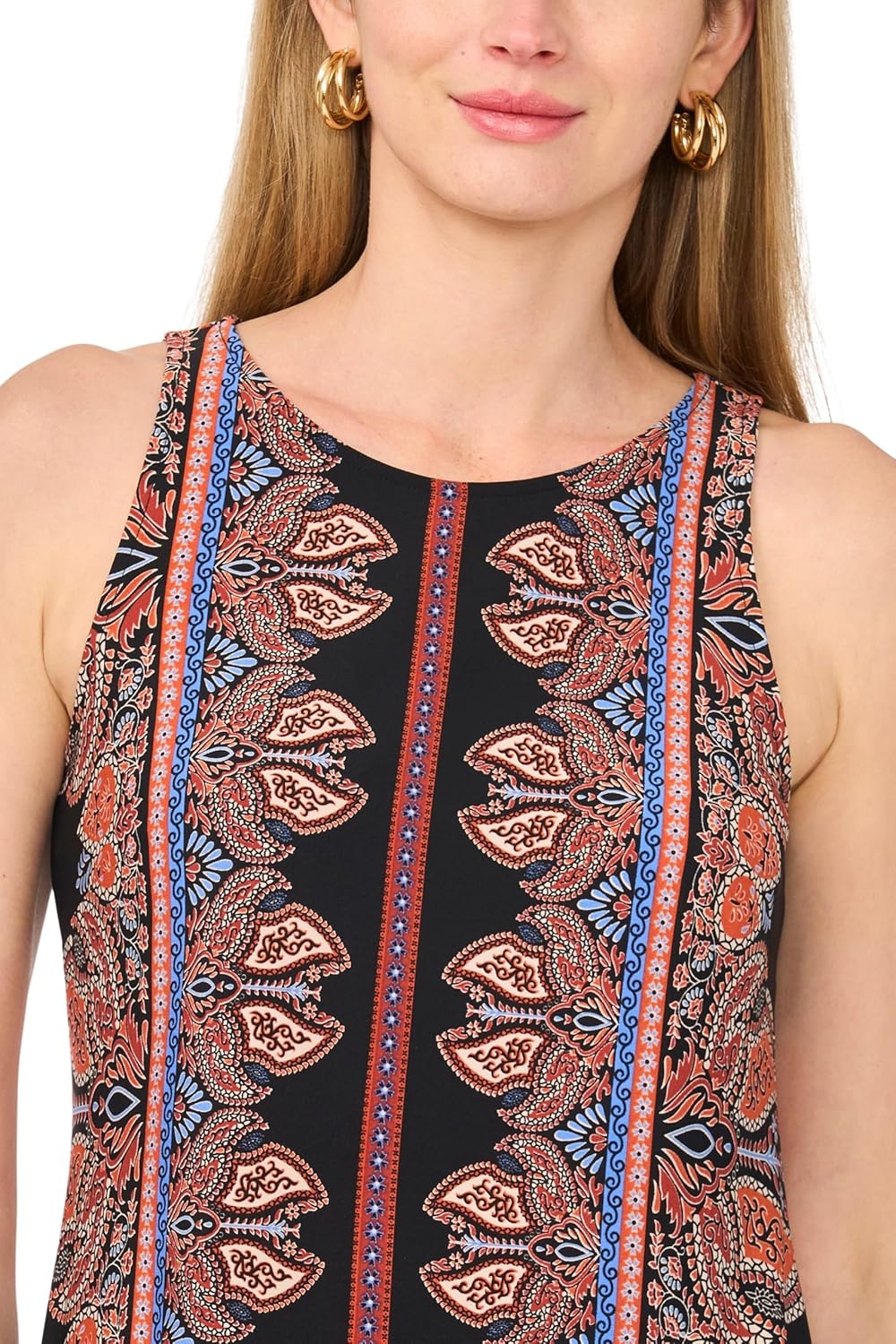 imageVince Camuto Womens Sleeveless Back Keyhole Maxi DressRust