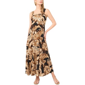 Vince Camuto Women’s Sleeveless Tiered Maxi Dress(Rich Black)