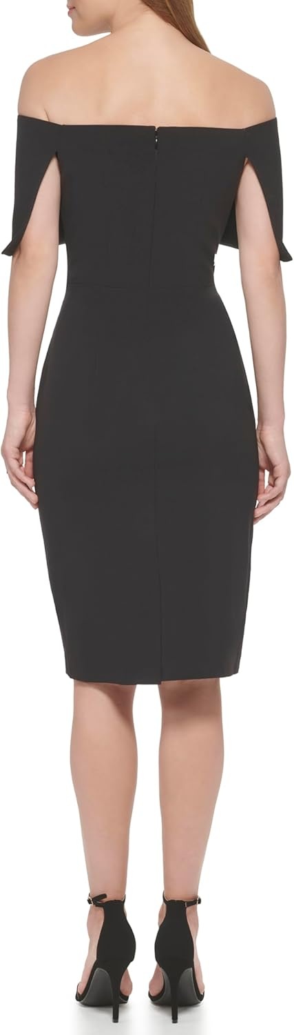 image:imageVince Camuto Womens Sleeveless Off Shoulder Cocktail Midi DressBlack
