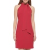 Vince Camuto Women’s Sleeveless Halter Tie Neck Shift Mini Dress(Raspberry)