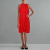 Vince Camuto Women’s Sleeveless Halter Tie Neck Shift Mini Dress(Red)