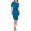 Vince Camuto Women’s Sleeveless Off Shoulder Cocktail Midi Dress(Cobalt)