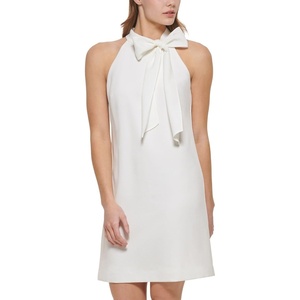 Vince Camuto Women’s Sleeveless Halter Tie Neck Shift Mini Dress(Ivory)