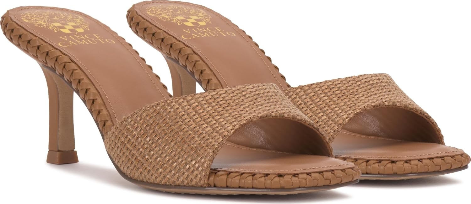 image:imageVince Camuto Emmla Stitched Mule SandalsGolden Walnut