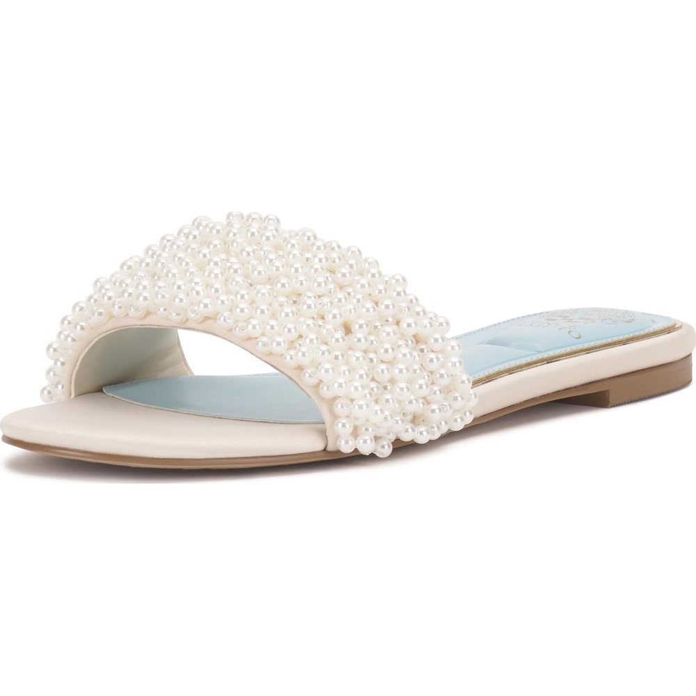 image:imageVince Camuto Balea Beaded Band Flat SandalsMilk