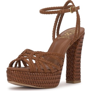 Vince Camuto Samlee Strappy Platform High Heel Sandals(Golden Walnut)