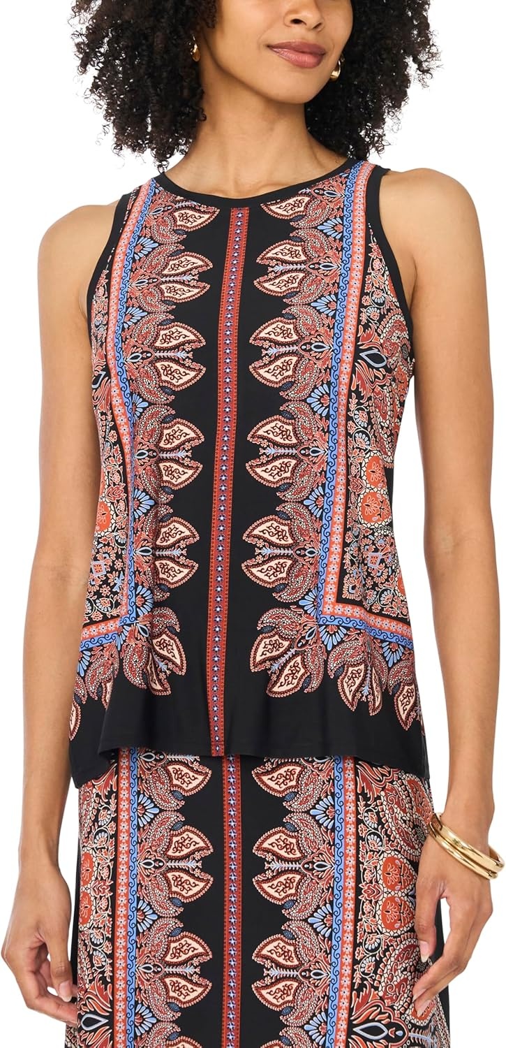image:imageVince Camuto Womens Printed Pull on Maxi SkirtRust