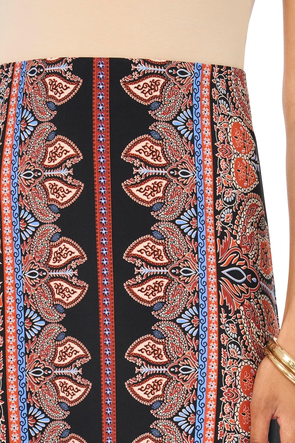 image:imageVince Camuto Womens Printed Pull on Maxi SkirtRust