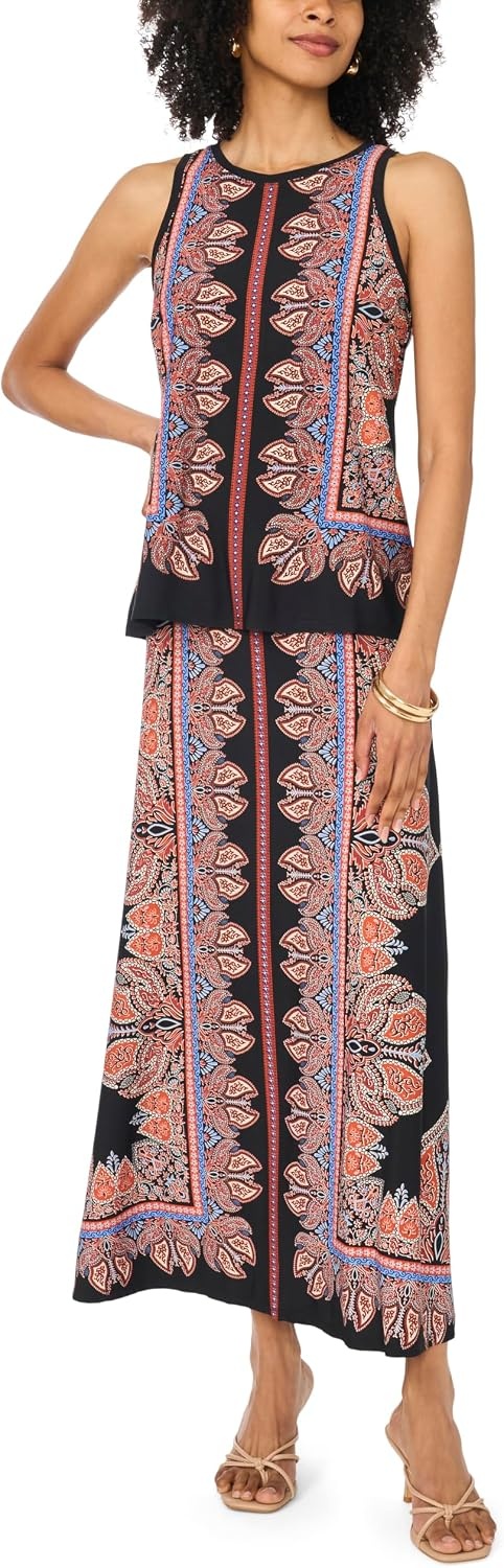 image:imageVince Camuto Womens Printed Sleeveless Tank TopRust