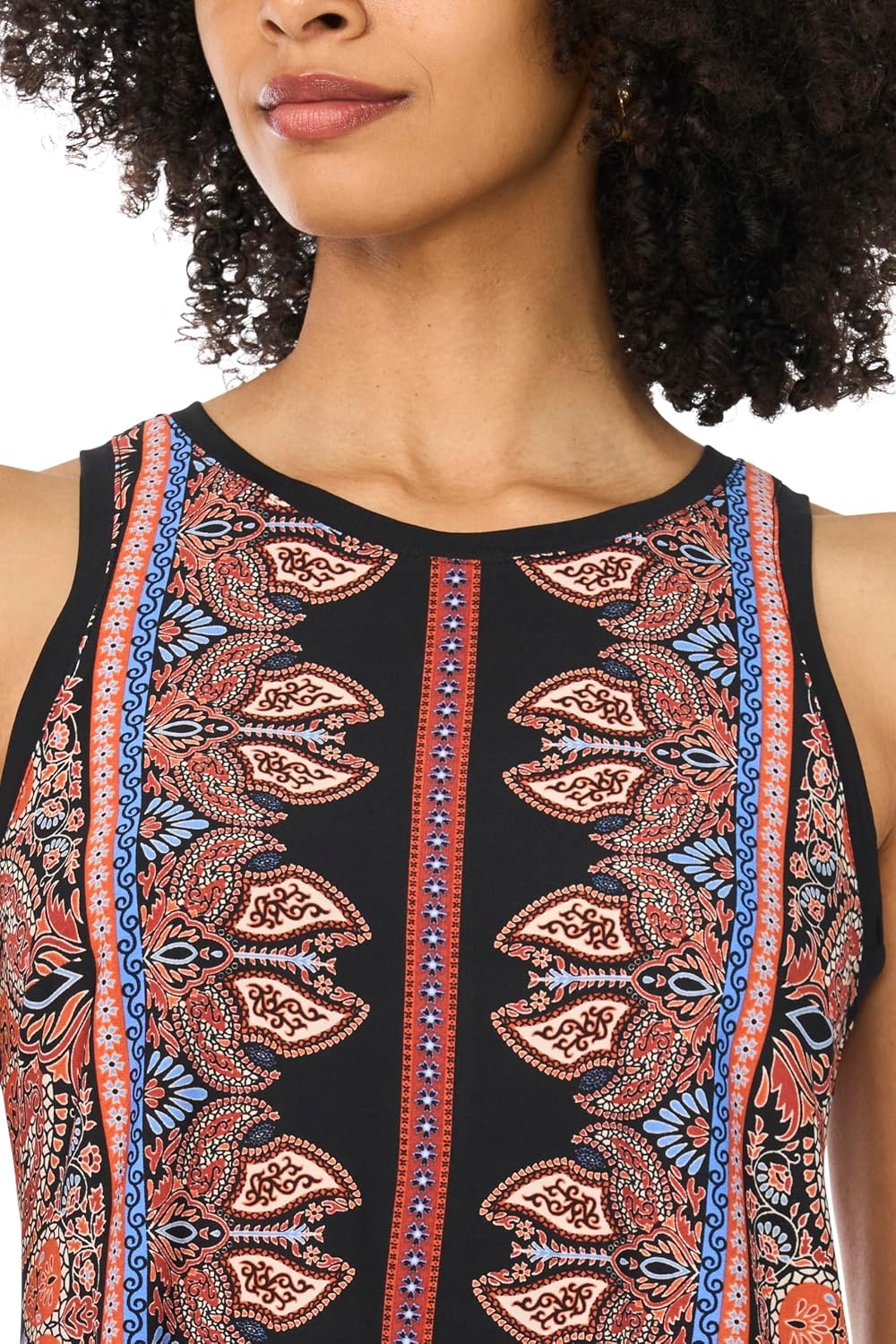 image:imageVince Camuto Womens Printed Sleeveless Tank TopRust