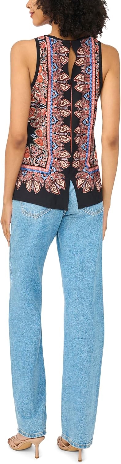 image:imageVince Camuto Womens Printed Sleeveless Tank TopRust