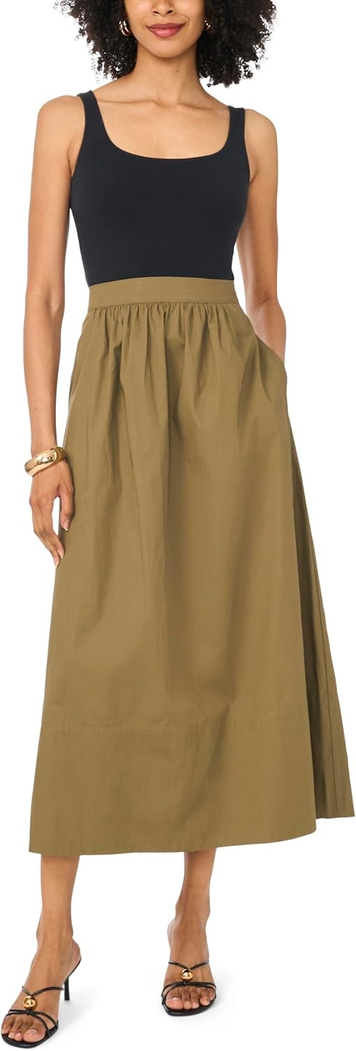 image:imageVince Camuto Womens Pull on Maxi SkirtBurnt Olive
